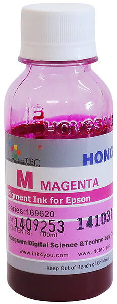 Набор пигментных чернил для Epson WF-5190DW из 4 цветов по 100 мл